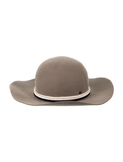 Pre-owned Maison Michel Grey Suede Fedora Hat