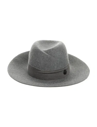 Pre-owned Maison Michel Grey Wide Brim Hat