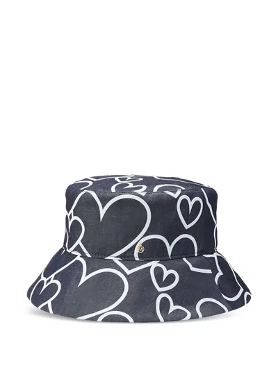 Maison Michel Harper Heart-pattern Hat In Black