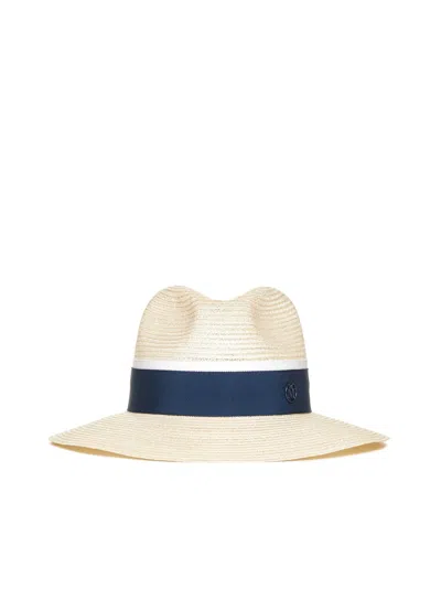 Maison Michel Hat In Natural Navy