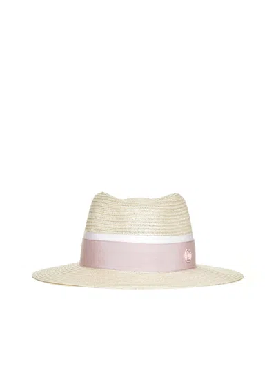 Maison Michel Hat In Natural Pink