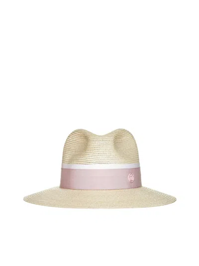 Maison Michel Hat In Natural Pink