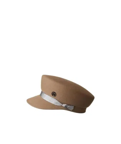 Maison Michel Hat With Brim In Brown
