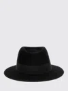Maison Michel Virginie Wool Hat Wide Brim Ribbon In Black