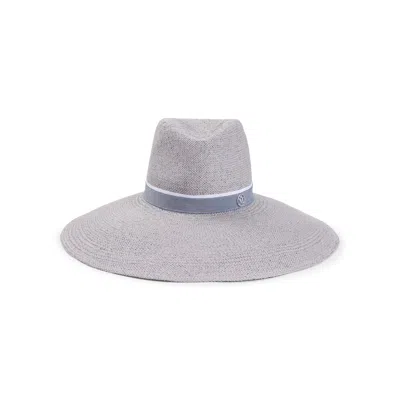 Maison Michel Hats Blue In Brown