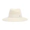 Maison Michel Fedora Hat With Grosgrain Ribbon Band In White