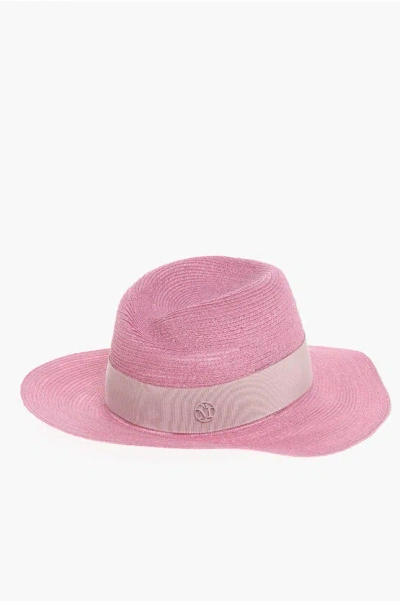 MAISON MICHEL HEMP FEDORA WITH GROS-GRAIN RIBBON