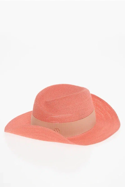 Maison Michel Hemp Fedora With Gros-grain Ribbon