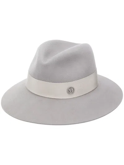 Maison Michel Henrietta Felt Fedora Hat In Grey