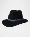 Maison Michel Henrietta Fringed Ribbon Wool Felt Fedora In Black