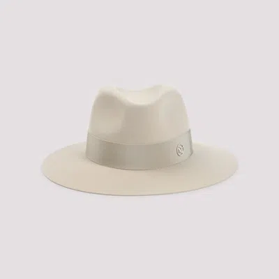 Maison Michel Henrietta Hat In Linen Beige