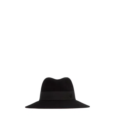 Maison Michel Henrietta Logo Hat In Black