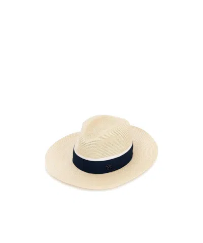Maison Michel Henrietta Straw Fedora Hat In Brown