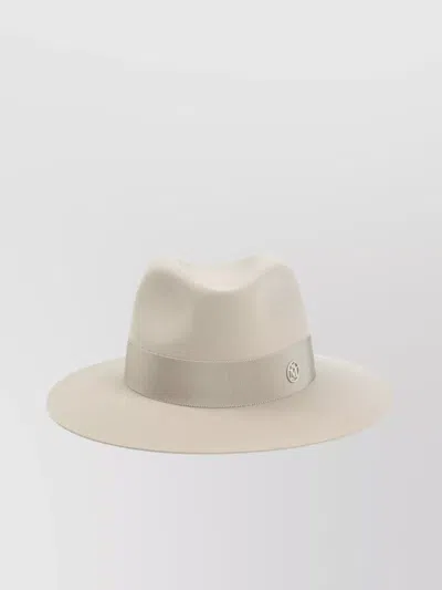 Maison Michel Henrietta Wide Brim Fedora Hat In Neutral