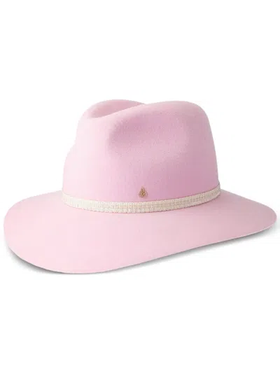 Maison Michel Logo-charm Wool-felt Fedora In Pink