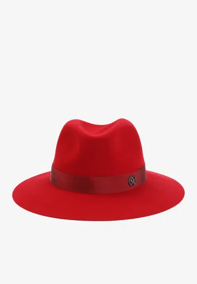 Maison Michel Henrietta Wool Felt Fedora Hat In Red