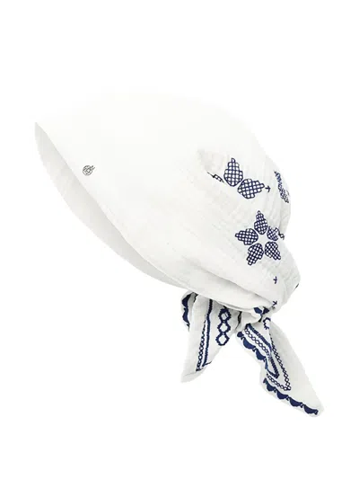 Maison Michel Ines Bandana In White