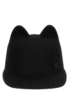 Maison Michel 'jamie' Cat Ear Curved Brim Hat In Black