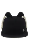 Maison Michel Jamie Hat With Crystals In Black