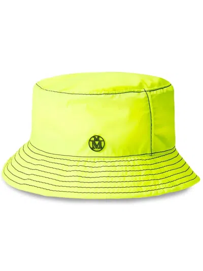 Maison Michel Jason Logo-plaque Bucket Hat In Green