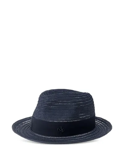 Maison Michel Jo Ribbon Trilby Hat In Blue