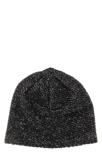 Maison Michel 'jude' Beanie With Micro Sequins In Black