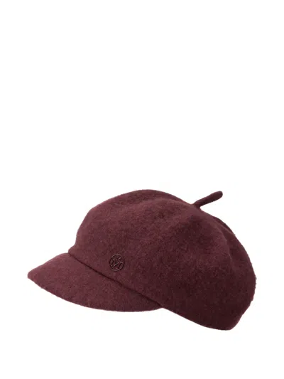 Maison Michel Juju Logo-plaque Cap In Burgundy