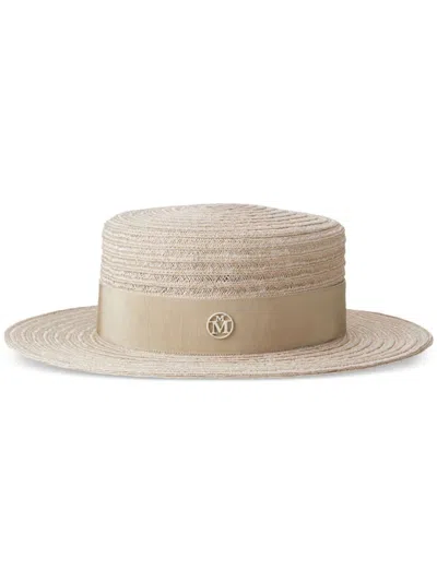 Maison Michel Kiki Boater Hat In Neutrals