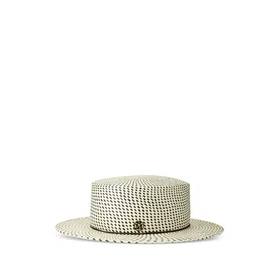 Maison Michel Kiki Patterned Hat In Gray