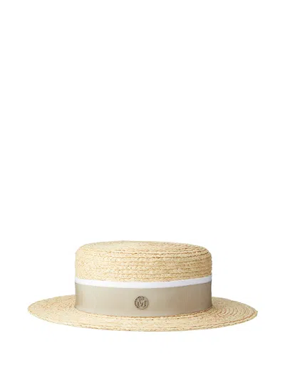 Maison Michel Kiki Ribbon-detailed Hat In Metallic