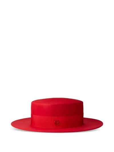 Maison Michel Kiki Ribbon Hat In Red