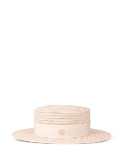 Maison Michel Kiki Ribbon-embellished Hat In Neutral
