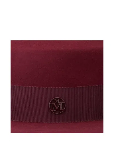Maison Michel Kiki Ribbon-embellished Hat In Red