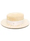 Maison Michel Ribbon-band Interwoven Sun Hat In Neutrals