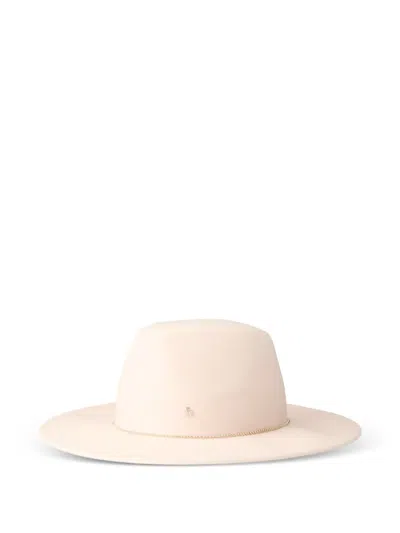 Maison Michel Kyra Bead-trim Fedora Hat In Neutral