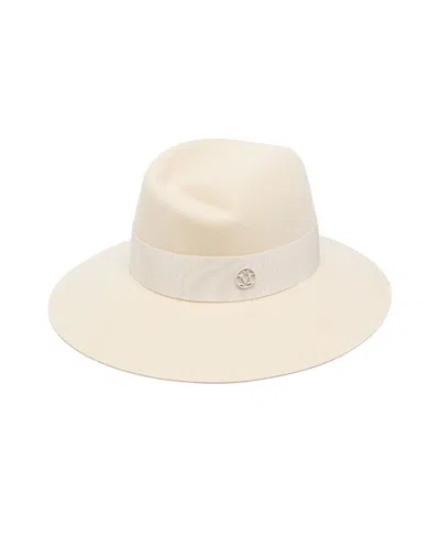 Maison Michel Kyra Wool Felt Fedora Hat In White