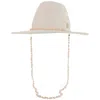 Maison Michel Beige Felt Fedora Hat With Shells In White