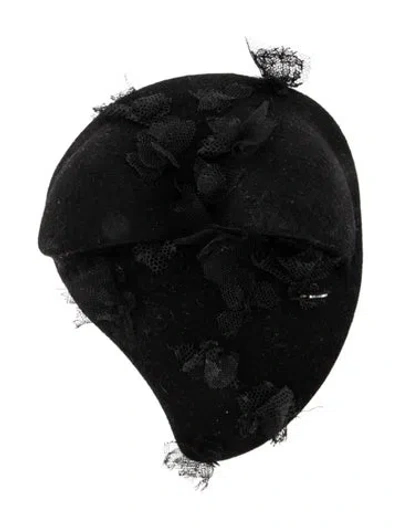 Pre-owned Maison Michel Lace-trimmed Barrette W/ Tags In Black