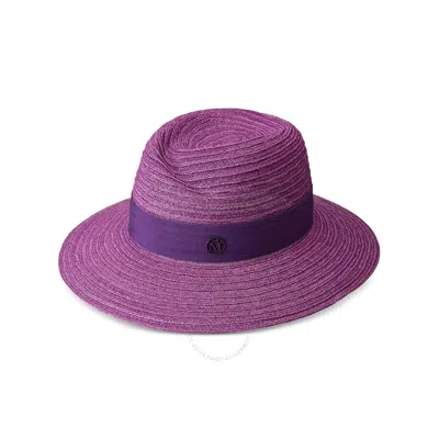 Maison Michel Strohhut Mit Logo In Purple