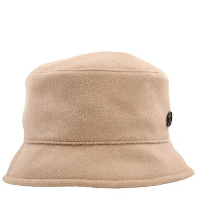 Maison Michel Ladies Beige Axel Logo Plaque Bucket Hat In Neutral