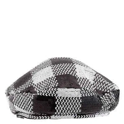 Pre-owned Maison Michel Ladies Billy Sequin Damier Beret In Black
