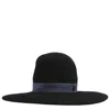 Maison Michel Ladies Black Eliza Denim Ribbon Capeline Hat