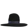 Maison Michel Ladies Black Eliza Denim Ribbon Capeline Hat In Black