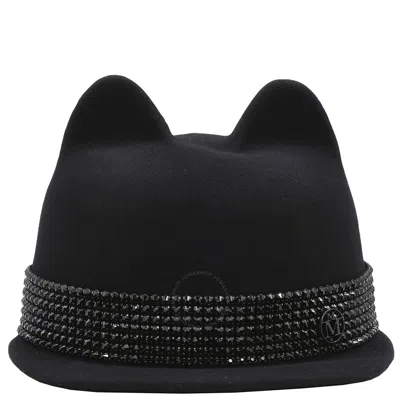 Maison Michel Ladies Black Jamie Stras Belt Hat
