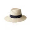 Maison Michel Virginie Timeless Wide-brim Hat With Navy Band In Blue