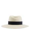 Maison Michel Ladies Blue Virginie Panama Straw Fedora Hat