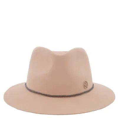 Maison Michel Ladies Flesh Beige Virginie Fedora Hat