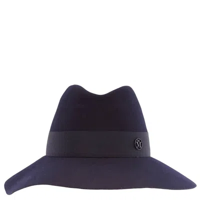 Maison Michel Ladies Navy Kate Wool Felt Fedora Hat