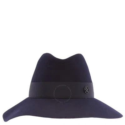 Maison Michel Ladies Navy Kate Wool Felt Fedora Hat In Blue