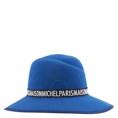 Maison Michel Ladies Ocean Virginie Felt Fedora Hat In Blue